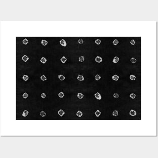 Shibori kanoko white dots over black Posters and Art